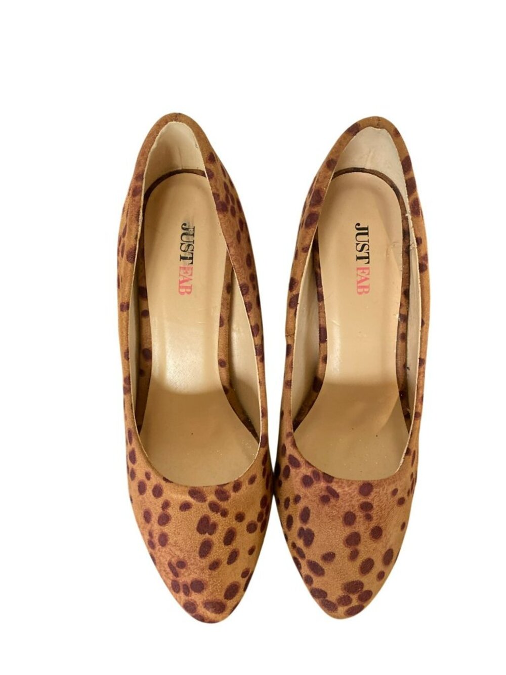 Just Fab Leopard Print Faux Suede High Heel Pumps Size 6.5